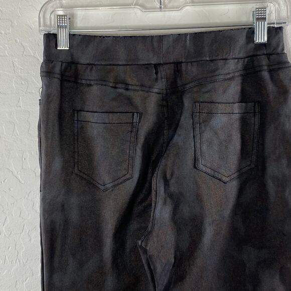 Sophyline Paris Dark Metallic Black Grey Camo Jeggings Leggings  Medium - Picture 6 of 10